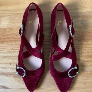 J. Crew Embellished Velvet Flats